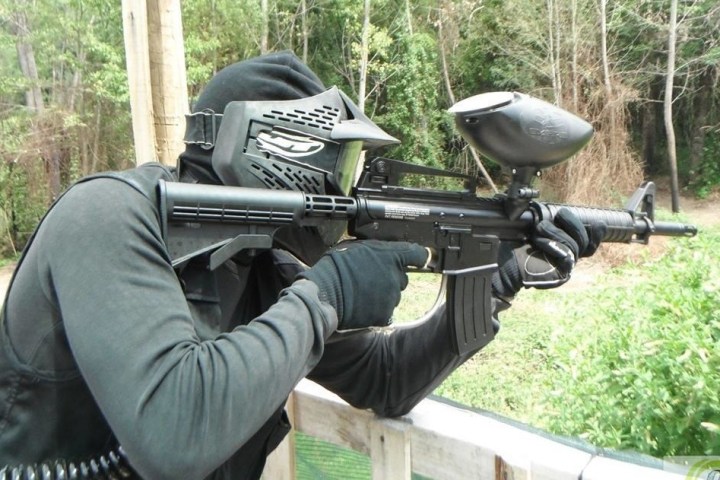 Playing paintball